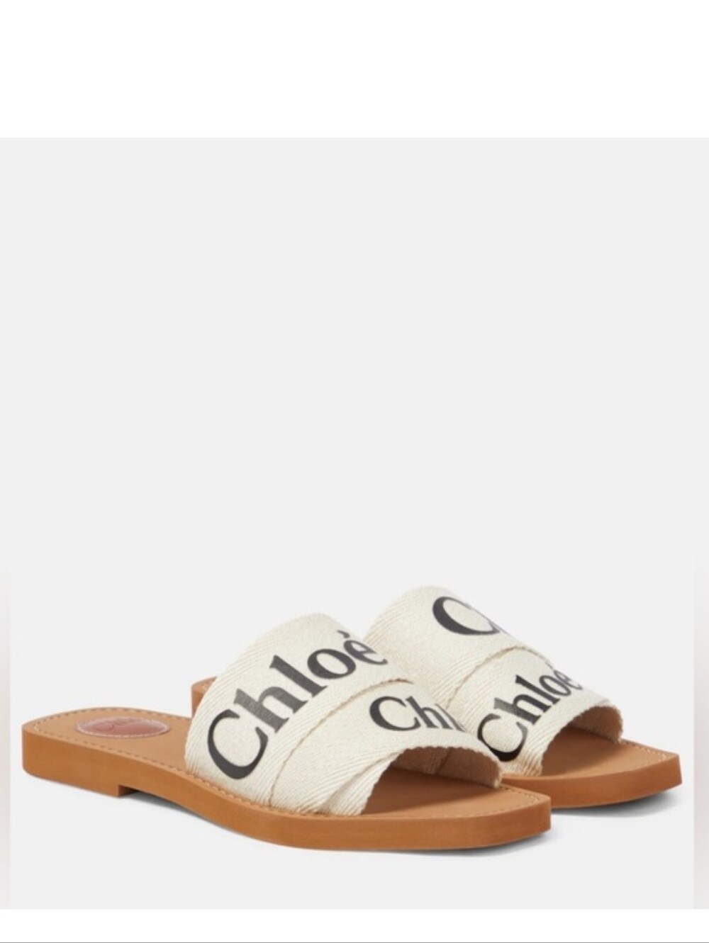 Chloe Woody Logo Slide Sandals